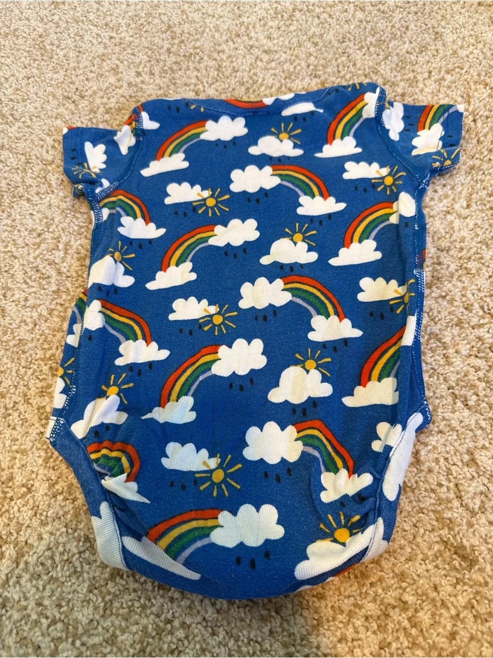 Hanna Andersson Royal Blue Rainbow & Cloud Baby One-Piece